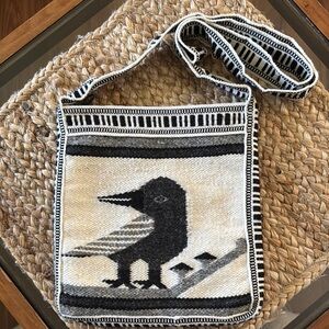 Chic Black and White Woven Bag